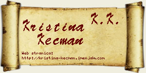 Kristina Kecman vizit kartica